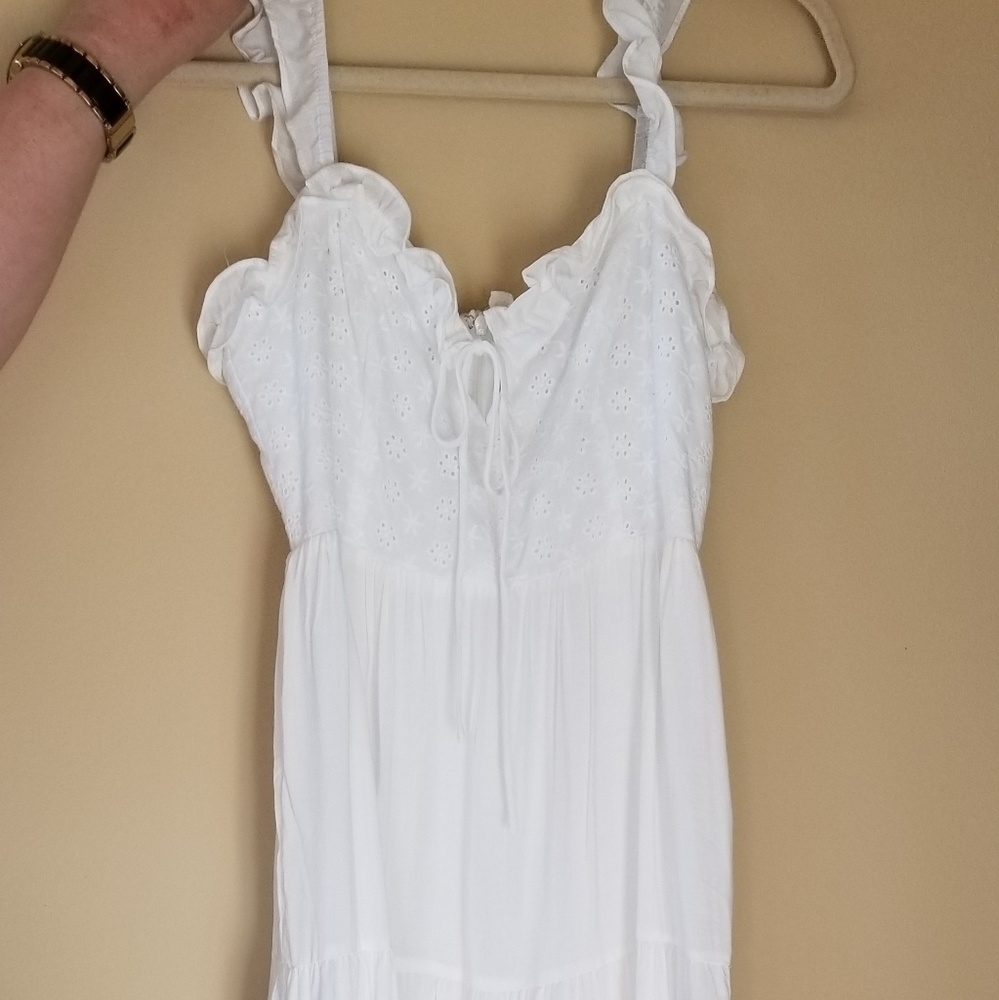 Boho Chic White Midi Dress